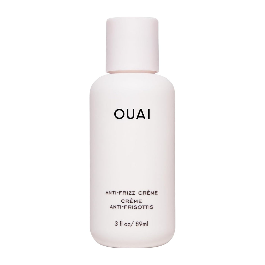 OUAI Anti Frizz Cream Travel Size - Moisturizing Hair Cream with Frizz Control & Heat Protection - Provides Hydration with Jackfruit & Beetroot Extract - Paraben, Phthalate & Sulfate Free (3 oz)