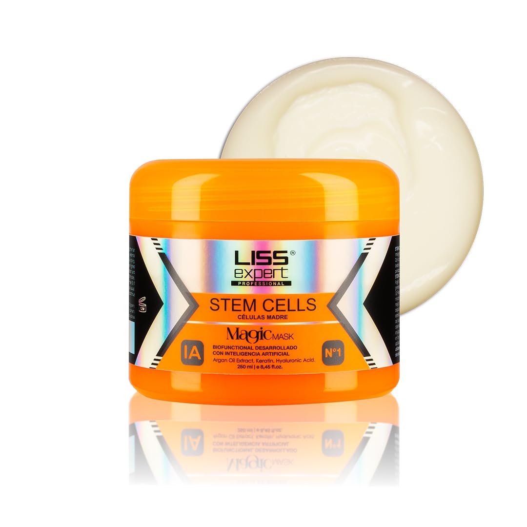 Liss Expert Stem Cells Purple Magic Hair Mask | Argan Oil, Keratin & Hyaluronic Acid Deep Conditioning Mask | Hydration, Shine & Frizz Control for All Hair Types | 250 ml / 8.45 fl oz