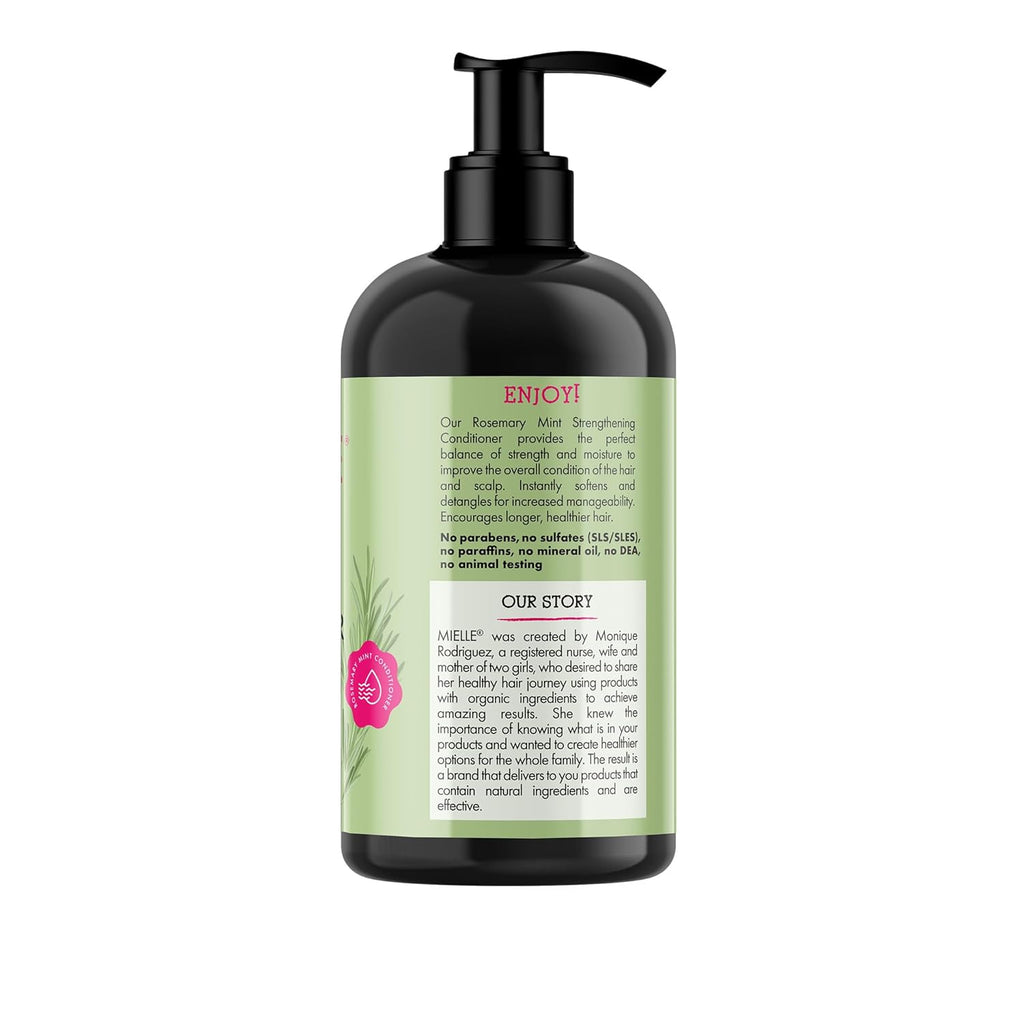 Mielle Organics Rosemary Mint Strengthening Hair Conditioner for Women & Men - Biotin Infused Detangling & Hydrating Conditioner to Increase Manageability & Support Longer, Healthier Strands, 12 oz