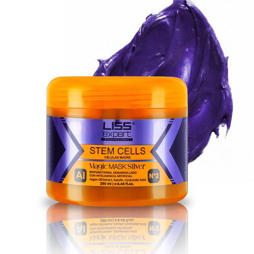 Liss Expert Stem Cells Purple Magic Hair Mask | Argan Oil, Keratin & Hyaluronic Acid Deep Conditioning Mask | Hydration, Shine & Frizz Control for All Hair Types | 250 ml / 8.45 fl oz