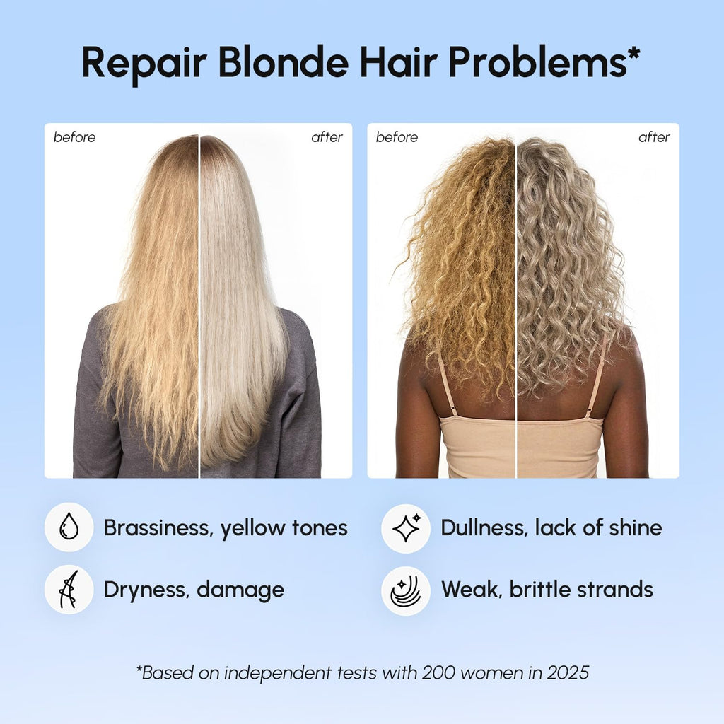 MAREE Anti Yellow Purple Hair Mask for Damaged Hair - Purple Deep Conditioner & Blonde Toner - Hydrating Deep Conditioning for Dry, Curly, Blonde, Orange, Brassy, Bleached - Mascarilla para el Cabello
