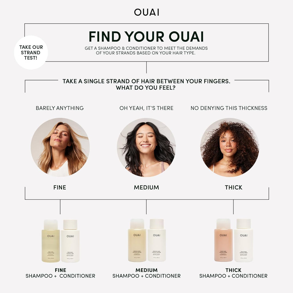 OUAI Fine to Medium Hair Treatment Mask - Lightweight Deep Conditioning Hair Mask with Shea Butter, Keratin & Panthenol - Helps Hydrate, Fight Frizz, Strengthen & Repair Damage (3.4 oz)