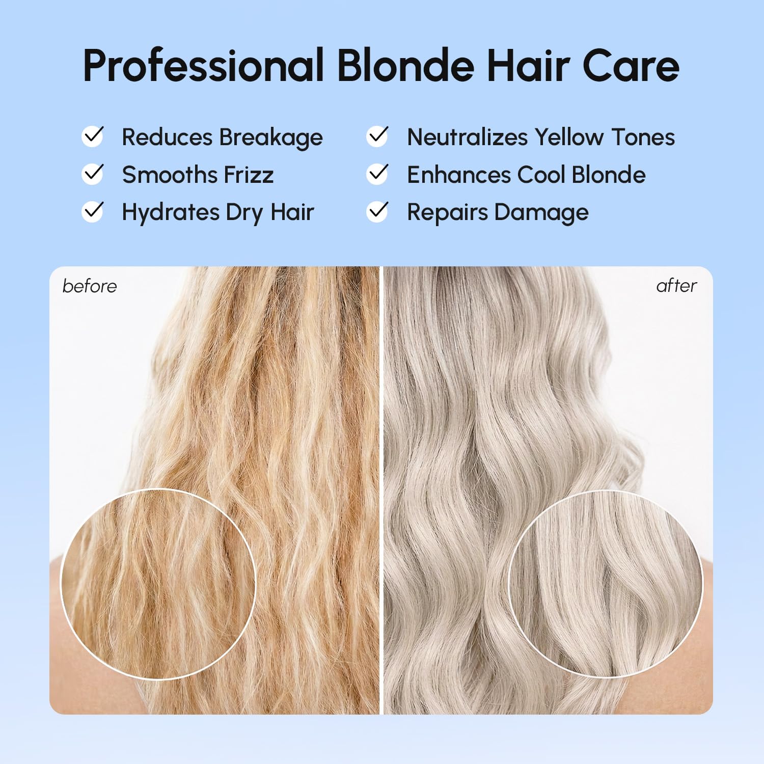 MAREE Anti Yellow Purple Hair Mask for Damaged Hair - Purple Deep Conditioner & Blonde Toner - Hydrating Deep Conditioning for Dry, Curly, Blonde, Orange, Brassy, Bleached - Mascarilla para el Cabello