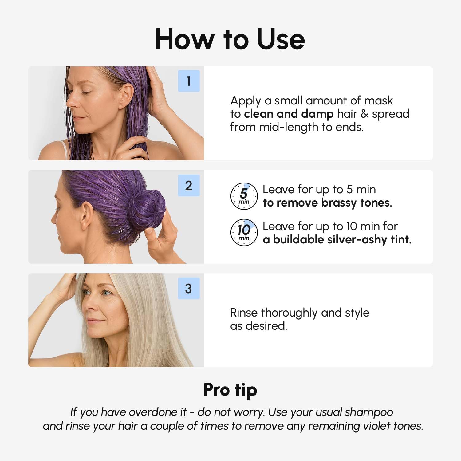 MAREE Anti Yellow Purple Hair Mask for Damaged Hair - Purple Deep Conditioner & Blonde Toner - Hydrating Deep Conditioning for Dry, Curly, Blonde, Orange, Brassy, Bleached - Mascarilla para el Cabello