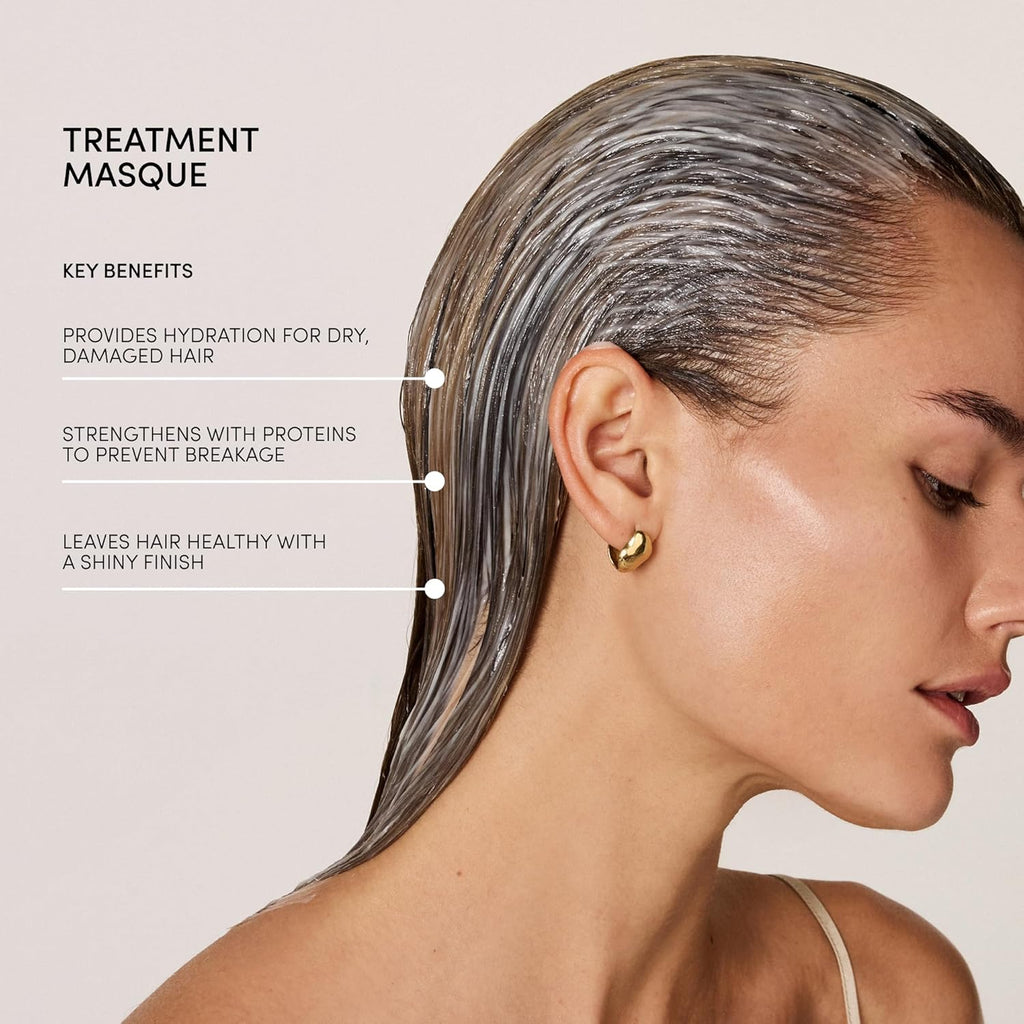 OUAI Fine to Medium Hair Treatment Mask - Lightweight Deep Conditioning Hair Mask with Shea Butter, Keratin & Panthenol - Helps Hydrate, Fight Frizz, Strengthen & Repair Damage (3.4 oz)